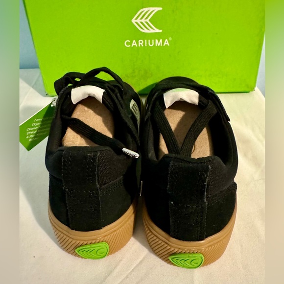 Cariuma Catiba Pro Skate Black Suede & Canvas Ivory Logo Sneakers Size 5 - Picture 2 of 5